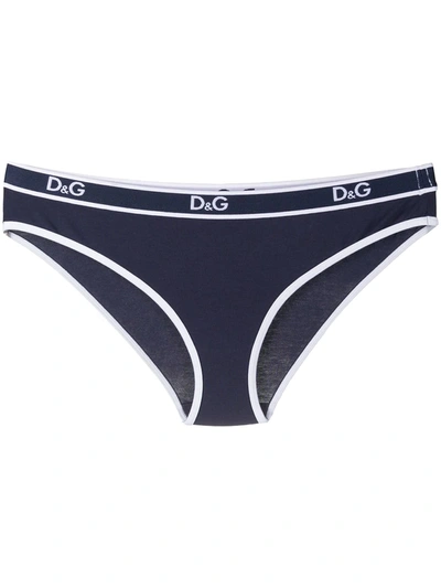 Dolce & Gabbana Logo-waistband Briefs In Blue
