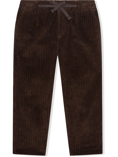Dolce & Gabbana Kids' Corduroy Straight-leg Trousers In Brown