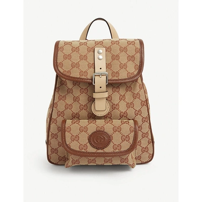 Gucci Boys Rust Kids Gg Supreme Canvas Backpack In Pattern