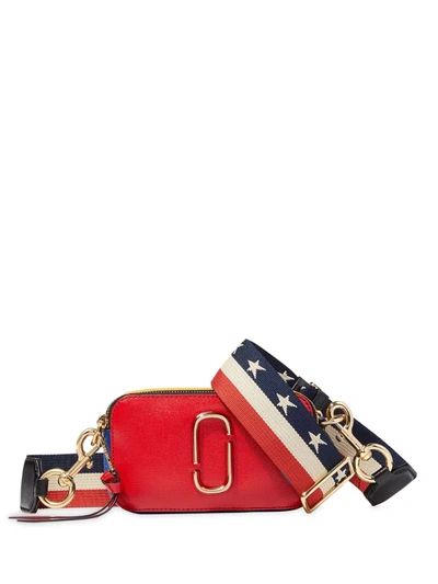 Marc Jacobs Snapshot Usa Saffiano Leather Shoulder Bag In Red Pepper Multi