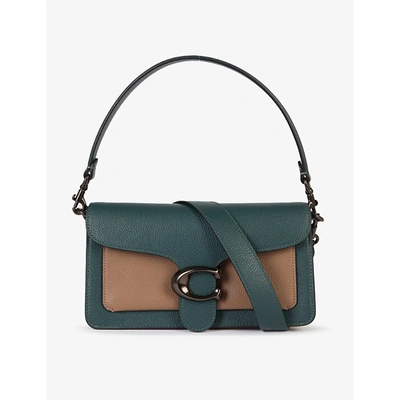 Coach Tabby Colour-blocked Pebbled Leather Shoulder Bag