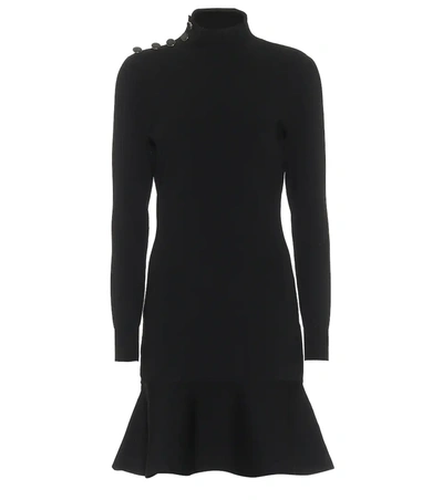 Veronica Beard Carmella Ribbed-knit Minidress In Black