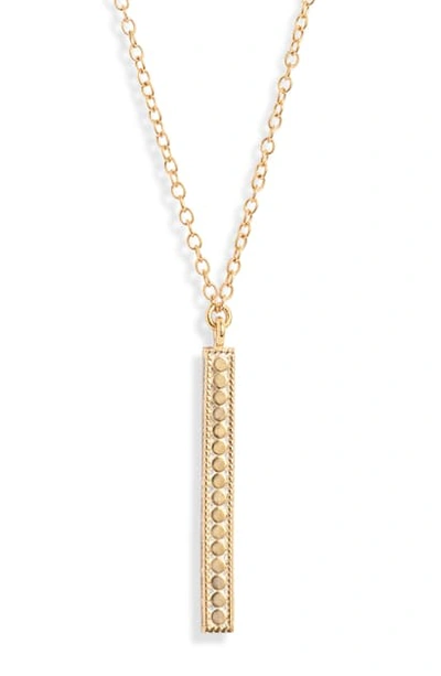 Anna Beck Long Vertical Bar Charity Pendant Necklace In Gold