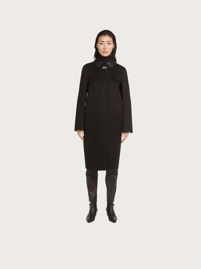 Ferragamo Unlined Cashmere Blend Coat In Black