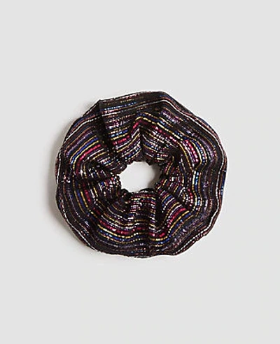 Ann Taylor Multicolored Scrunchie In Black Multi