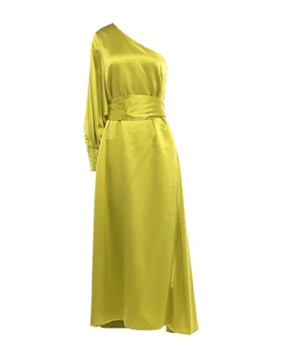 Brian Dales Long Dresses In Acid Green