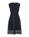 D Exterior Midi Dresses In Dark Blue