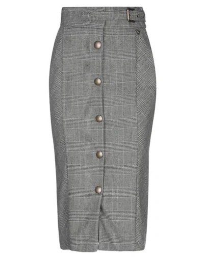 Twinset Midi Skirts In Grey
