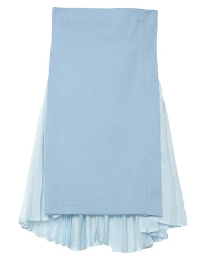 Pushbutton Midi Skirts In Sky Blue