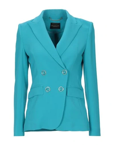 Atos Lombardini Suit Jackets In Turquoise