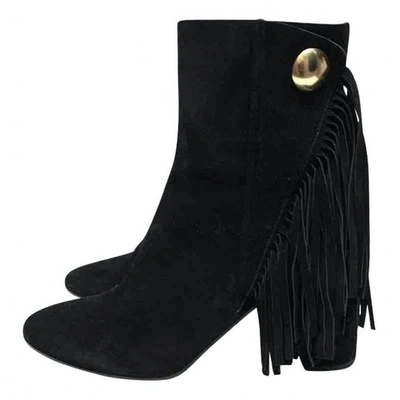 Pre-owned Chloé Black Suede Ankle Boots