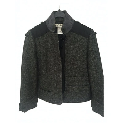 Pre-owned Chloé Anthracite Wool Jacket