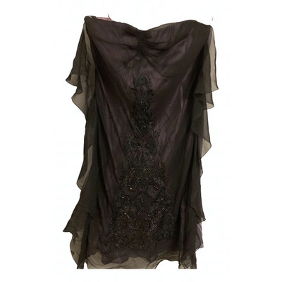 Pre-owned Christian Lacroix Silk Mini Dress In Black