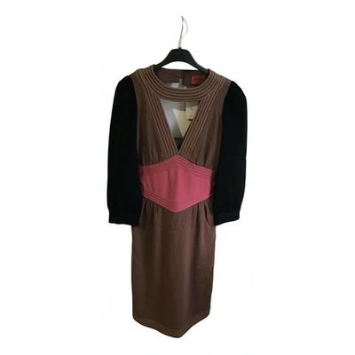 Pre-owned Missoni Wool Mid-length Dress In Brown