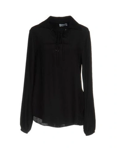Frame Lace Up Blouse In Black