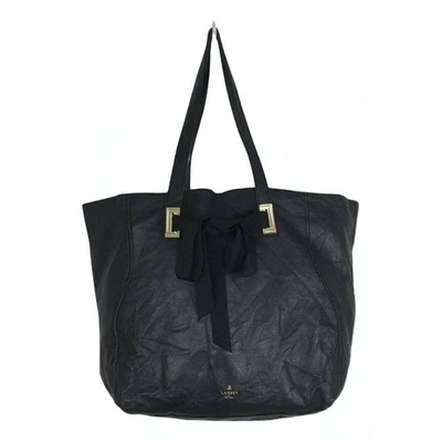Pre-owned Lanvin Leather Tote In Black