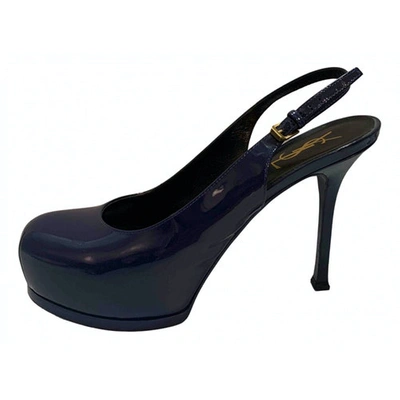 Pre-owned Saint Laurent Patent Leather Heels In Purple
