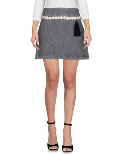 Au Jour Le Jour Denim Skirts In Grey