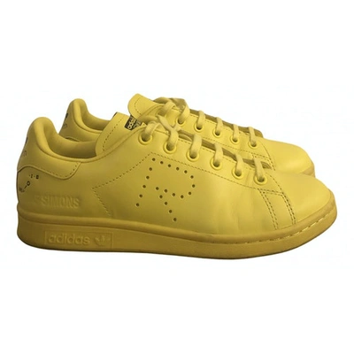 Pre-owned Adidas Originals Stan Smith Leather Trainers In Yellow