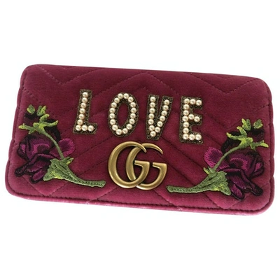 Pre-owned Gucci Gg Marmont Flap Crossbody Bag In Pink