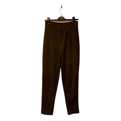 Pre-owned Lanvin Brown Suede Trousers