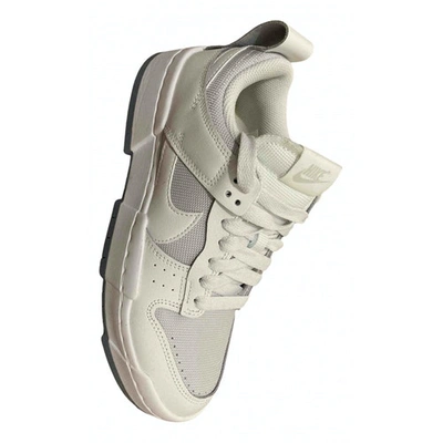 Pre-owned Nike Sb Dunk  White Leather Trainers