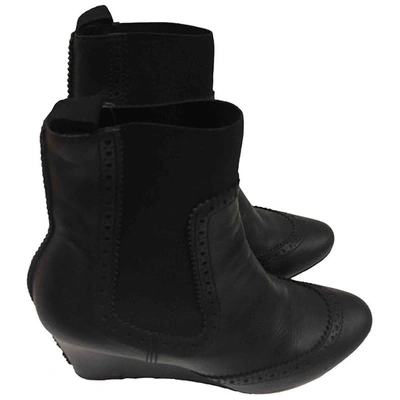Pre-owned Balenciaga Leather Ankle Boots In Black