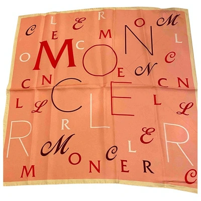 Pre-owned Moncler Silk Scarf In Pink