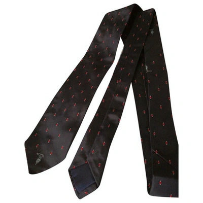 Pre-owned Trussardi Silk Tie In Black