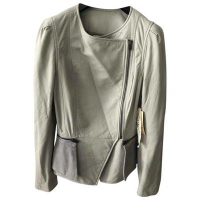 Pre-owned Juicy Couture Leather Biker Jacket In Grey
