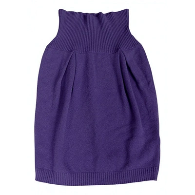 Pre-owned Benetton Wool Skirt In Purple