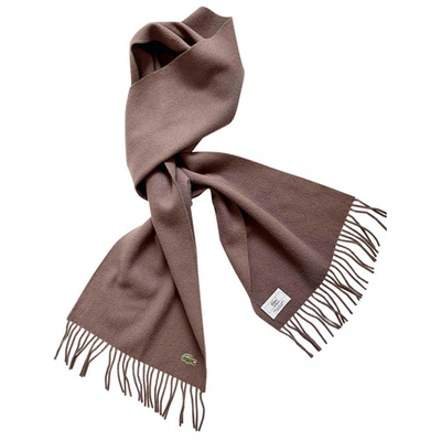 Pre-owned Lacoste Wool Scarf In Brown