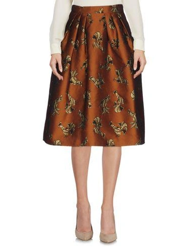 Pinko Knee Length Skirt In Brown