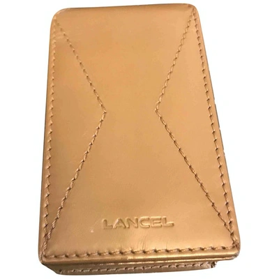 Pre-owned Lancel Leather Card Wallet In Brown