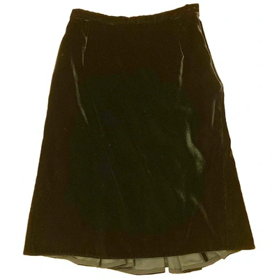Pre-owned Dolce & Gabbana Velvet Mid-length Skirt In Black