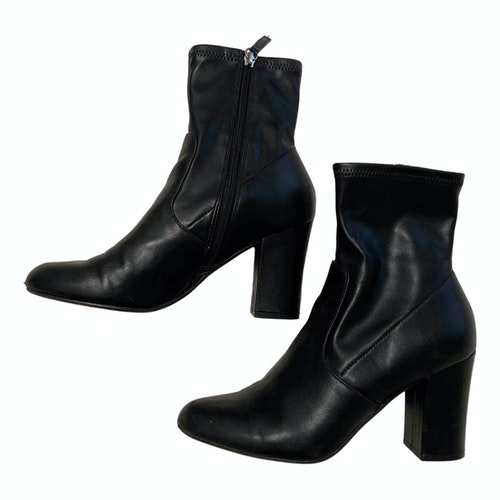 steve madden black leather ankle boots