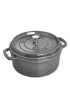 Staub 4-quart Round Enameled Cast Iron Cocotte In Graphite Grey