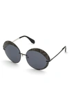 Adidas Originals Originals 67mm Round Sunglasses In Matte Black / Smoke