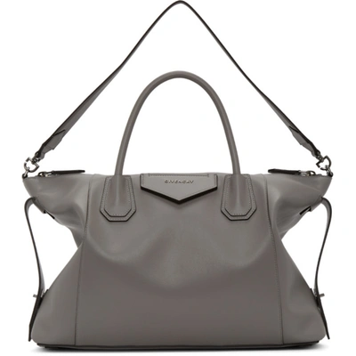 Givenchy Grey Soft Medium Antigona Bag In 051 Pearl Grey