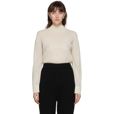 Le17septembre Off-white Sheer Turtleneck In Beige