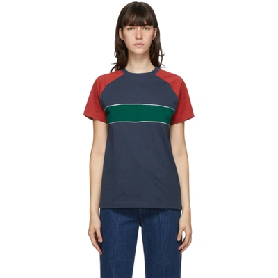 Wales Bonner Multicolor George T-shirt In Blue/green/