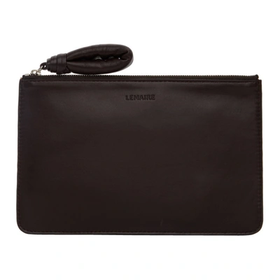 Lemaire Brown A5 Pouch In 490 Choco