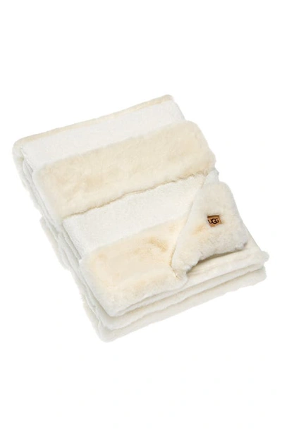 Ugg Demi Faux Fur Throw, 50" X 70" Bedding In Snow