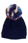 Navy/ Pink Multi Pom