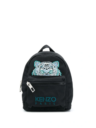 Kenzo Mini Tiger Embroidered Backpack In Black