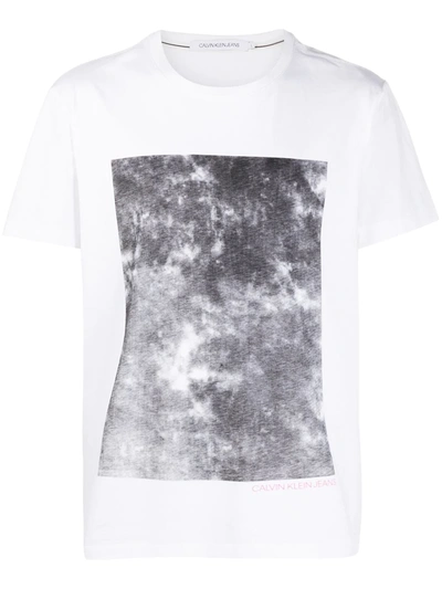 Calvin Klein Jeans Est.1978 Bleached Graphic T-shirt In White