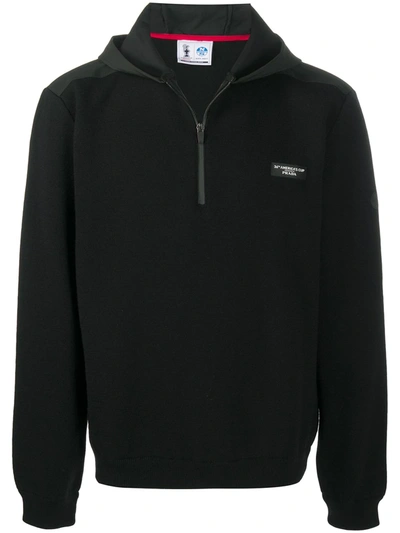 North Sails X Prada Cup Logo-patch Hoodie In Black