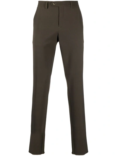 Traiano Milano Mid-rise Straight Leg Trousers In Green