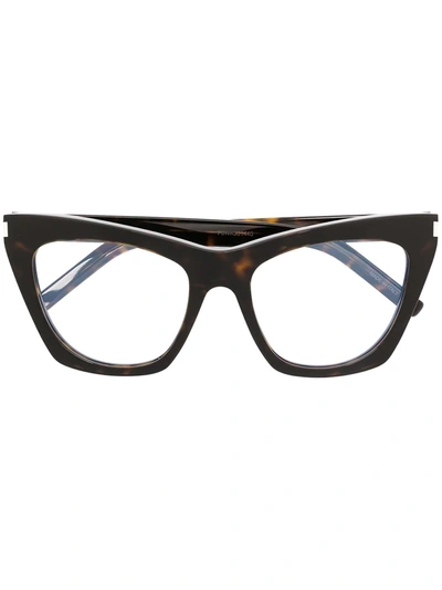 Saint Laurent Sl214 Kate Glasses In Brown