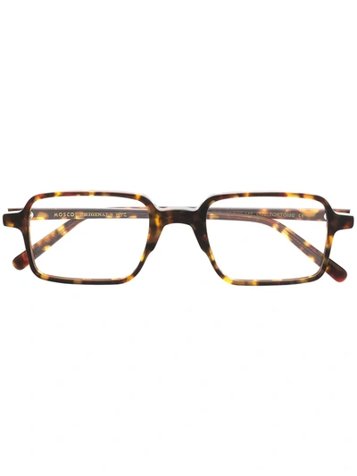 Moscot Shindig Rectangular-frame Glasses In Brown